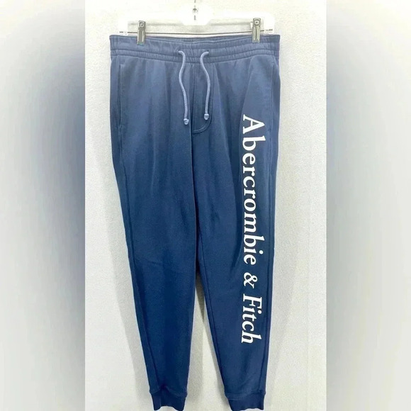 Abercrombie and Fitch blue logo joggers sweats drawstring Y2K 90’s - Picture 1 of 7